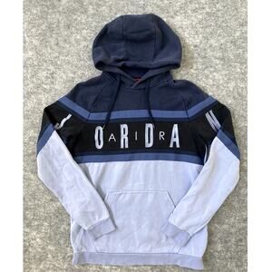 Nike Air Jordan Hoodie Embroidered Athleisure Workout Jumpman Striped Medium